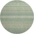 8' Fern Green And Ivory Striped Washable Round Rug With UV Protection