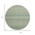 8' Fern Green And Ivory Striped Washable Round Rug With UV Protection