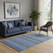 5' X 8' Blue And Ivory Striped Washable Area Rug With UV Protection
