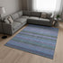 8' X 10' Blue And Ivory Striped Washable Area Rug With UV Protection