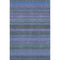 8' X 10' Blue And Ivory Striped Washable Area Rug With UV Protection