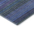 8' X 10' Blue And Ivory Striped Washable Area Rug With UV Protection