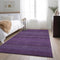 9' X 12' Eggplant And Ivory Striped Washable Area Rug With UV Protection