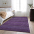 9' X 12' Eggplant And Ivory Striped Washable Area Rug With UV Protection