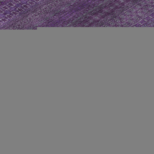 9' X 12' Eggplant And Ivory Striped Washable Area Rug With UV Protection