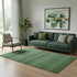 5' X 8' Fern Green And Ivory Striped Washable Area Rug With UV Protection