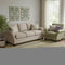 8' Khaki And Ivory Striped Washable Round Rug With UV Protection