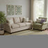 8' Khaki And Ivory Striped Washable Round Rug With UV Protection