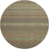 8' Khaki And Ivory Striped Washable Round Rug With UV Protection