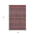 5' X 8' Merlot And Ivory Striped Washable Area Rug With UV Protection