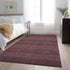 8' X 10' Merlot And Ivory Striped Washable Area Rug With UV Protection