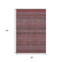 8' X 10' Merlot And Ivory Striped Washable Area Rug With UV Protection