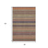8' X 10' Rust And Purple Striped Washable Area Rug With UV Protection