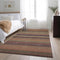 8' X 10' Rust And Purple Striped Washable Area Rug With UV Protection