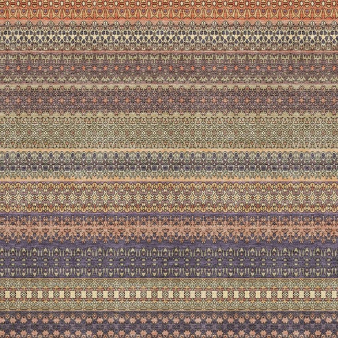8' X 10' Rust And Purple Striped Washable Area Rug With UV Protection