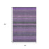 5' X 8' Purple And Ivory Striped Washable Area Rug With UV Protection