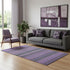 5' X 8' Purple And Ivory Striped Washable Area Rug With UV Protection