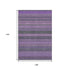 9' X 12' Purple And Ivory Striped Washable Area Rug With UV Protection