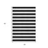 5' X 8' Black And Ivory Striped Washable Area Rug With UV Protection