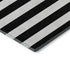 5' X 8' Black And Ivory Striped Washable Area Rug With UV Protection