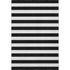 5' X 8' Black And Ivory Striped Washable Area Rug With UV Protection