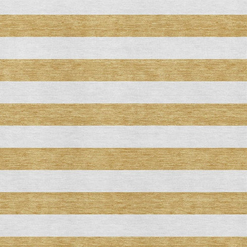 5' X 8' Gold And Ivory Striped Washable Area Rug With UV Protection