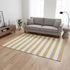 5' X 8' Gold And Ivory Striped Washable Area Rug With UV Protection