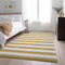 8' X 10' Gold And Ivory Striped Washable Area Rug With UV Protection