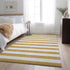 8' X 10' Gold And Ivory Striped Washable Area Rug With UV Protection