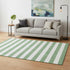 5' X 8' Green And Ivory Striped Washable Area Rug With UV Protection