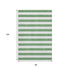 8' X 10' Green And Ivory Striped Washable Area Rug With UV Protection