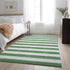 8' X 10' Green And Ivory Striped Washable Area Rug With UV Protection