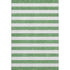 8' X 10' Green And Ivory Striped Washable Area Rug With UV Protection