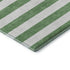 8' X 10' Green And Ivory Striped Washable Area Rug With UV Protection