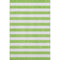 5' X 8' Lime Green And Ivory Striped Washable Area Rug With UV Protection