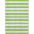 5' X 8' Lime Green And Ivory Striped Washable Area Rug With UV Protection