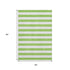 5' X 8' Lime Green And Ivory Striped Washable Area Rug With UV Protection