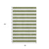 5' X 8' Olive Green And Ivory Striped Washable Area Rug With UV Protection