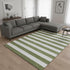 5' X 8' Olive Green And Ivory Striped Washable Area Rug With UV Protection