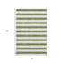 8' X 10' Olive Green And Ivory Striped Washable Area Rug With UV Protection