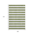 9' X 12' Olive Green And Ivory Striped Washable Area Rug With UV Protection