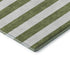 9' X 12' Olive Green And Ivory Striped Washable Area Rug With UV Protection
