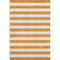 8' X 10' Orange And Ivory Striped Washable Area Rug With UV Protection