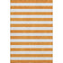 8' X 10' Orange And Ivory Striped Washable Area Rug With UV Protection