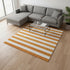 8' X 10' Orange And Ivory Striped Washable Area Rug With UV Protection
