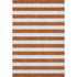 9' X 12' Rust And Ivory Striped Washable Area Rug With UV Protection