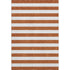 9' X 12' Rust And Ivory Striped Washable Area Rug With UV Protection