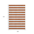 9' X 12' Rust And Ivory Striped Washable Area Rug With UV Protection