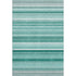 8' X 10' Aqua And Ivory Striped Washable Area Rug With UV Protection