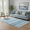 5' X 8' Blue And Ivory Striped Washable Area Rug With UV Protection